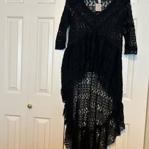 Free People Long Lace Top